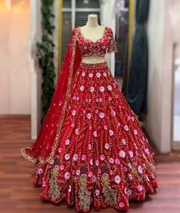 Readymade Indian Designer Lehenga Choli Avec Dupatta Doux Organza Avec Travail Brodé Wedding Party Wear Bollywood Outfit - Product Image 6
