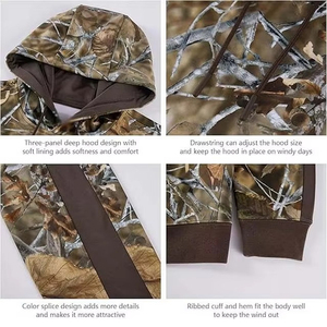 Sudadera con Capucha de Invierno de Alta Calidad, Mezcla de Algodón y Felpa, Secado Rápido, Manga Larga, Estilo Deportivo, para Camping, Aventura en el Bosque, Senderismo - Product Image 4