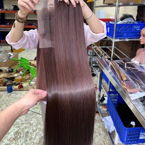 Venta al por mayor de productos de cabello humano en bruto vietnamita paquetes de trama de pelo con cierre conjunto de hueso recto sedoso suave proveedor de cabello - Product Image 3