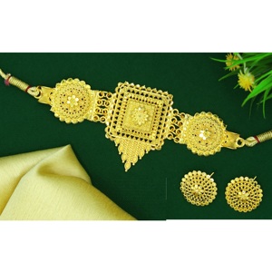 Collar con pendientes conjunto de joyas chapado en oro de latón puro de alta calidad UAE Dubai collar diseño collar conjunto de joyas - Product Image 2