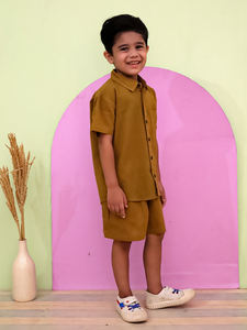 ชุดฤดูร้อนสองชิ้นลำลองสำหรับเด็กเด็กผู้ชายและเด็กผู้หญิงเสื้อเชิ้ตแขนสั้นและกางเกงขาสั้น - Product Image 3