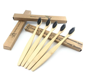 Brosse à dents en bambou avec emballage Vente en gros Charbon de bois organique biodégradable réutilisable OEM souple en bambou personnalisé - Product Image 2