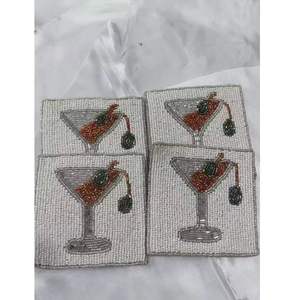 Sous-verre perlé de nouveau design pour la décoration intérieure fête et mariage nouveau design de haute qualité ardoise et tapis de verre utilisation dans la cuisine - Product Image 1