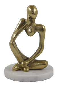 Sculpture décorative verticale en aluminium doré moderne et élégante, visage pleurant mobile, artisanat en métal pour table, anniversaire - Product Image 6