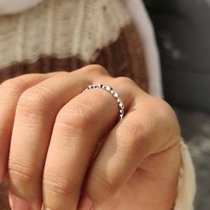 White Gold Diamond Wedding Band Round Cut Stackable Diamond <b>Rings</b> - Product Image 4