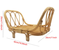 Berceau en rotin écologique captivant pour poupée qui joue et rêve, berceau en rotin pour enfant, meilleur prix