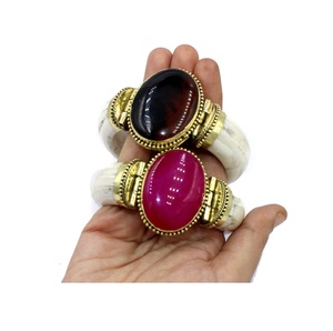 Handmade White Agate Vintage Bone Fashion Bangle India Manufacturer Brass Bangle Cuff Bracelet Handcrafted Jewelry Party Use - Product Image 3