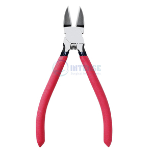 Cortador lateral profesional de acero inoxidable de 6 pulgadas, cortadores de alambre con resorte Diagonal con mango rojo antideslizante para la fabricación de joyas - Product Image 1