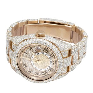 Reloj de pulsera de oro rosa totalmente helado de excelente calidad, reloj de lujo inspirado en Hip Hop para unisex disponible al mejor precio - Product Image 6