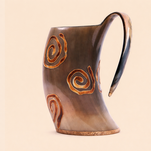 Copa Clásica de Cuerno con Tonos Orgánicos y Diseño Contemporáneo con Tapa de Bambú Reutilizable para Cerveza y Vino - Product Image 6