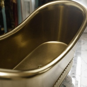 Bañera independiente de lujo con patas de Garra Para Spa y hogar, bañera fantástica con acabado dorado antiguo - Product Image 3