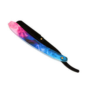 Black Coated Custom Logo Solid Stainless Steel Barber <b>Straight</b> Shaving razor with Exposed Blade - Product Image 5