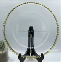 Bulk Transparent Kunststoff Glas klare Hochzeit unter antiken dekorativen Glas Ladesc halen mit Gold Perlen Rand