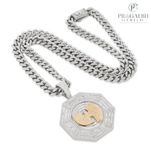 Rose Gold <span class=keywords><strong>Wu</strong></span> tang <span class=keywords><strong>clan</strong></span> Iced out Octagon Mặt dây chuyền đá tự nhiên hip hop chuỗi tùy chỉnh rapper phong cách Bling đồ trang sức người đàn ông mạ vàng - Product Image 5