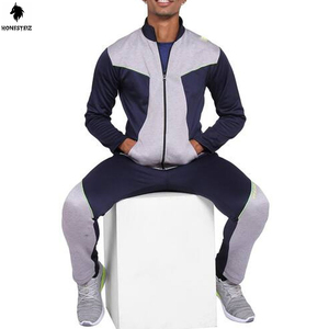 ชุดวอร์มวิ่งของผู้ชายชุดฝึกออกกำลังกายทำด้วยผ้าขนสัตว์เอวยางยืดแบบแบนสไตล์ด้านหน้า - Product Image 5