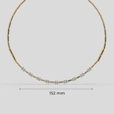 Collier barre en or 9 carats 14K avec diamant de laboratoire |   Collier minimaliste avec pendentif diamant |   Collier délicat pour tous les jours |   Cadeau d'anniversaire - Product Image 5
