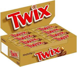 Barre chocolatée Twix Caramel aux biscuits, format familial, boîte de présentation en vrac, barre de 3,02 oz (lot de 24), Fournisseurs de bonbons américains - Product Image 1