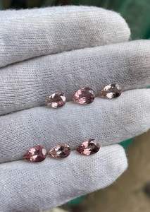 Lote de turmalinas naturales rosa bebé en forma de pera. - Product Image 3