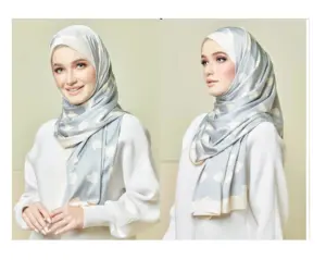 Премиум низкая цена мягкий шелк бирюзовый цвет в форме сердца печатная повседневная одежда шарф женский хиджаб
