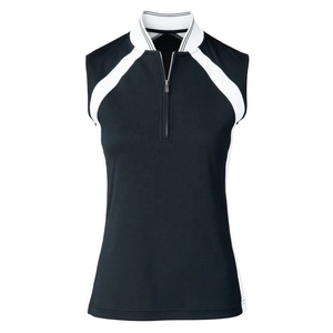 <span class=keywords><strong>Polo</strong></span> de golf pour femmes en polyester de haute qualité avec logo personnalisé respirant à col montant court <span class=keywords><strong>sans</strong></span> manches extensible ajusté pour <span class=keywords><strong>polo</strong></span> vente en gros - Product Image 4
