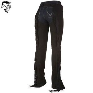 Chaps en cuir véritable noir de haute qualité pour hommes, motards, motocyclistes - Product Image 3