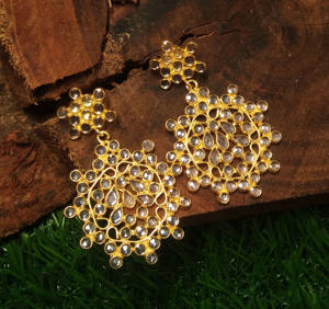 Boucles d'oreilles fantaisie en argent 925 plaqué or avec zircon CZ, faites à la main, bijoux pour femmes pour anniversaire, fiançailles, fête, tenue de soirée - Product Image 3