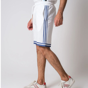 Nouvelle arrivée couleur blanche unie avec trois poches croisées rayées sur les côtés pour hommes - Product Image 5