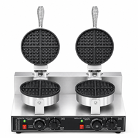 Gaufrier Électrique Professionnel pour Vente Ambulante, Plaque Double en Forme de Cœur, 110V (Prise US/EU), 500-1000W