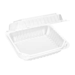 ProTakeOut - Paquete de 200 Contenedores Transparentes con Tapa Abatible Resistentes a Fugas de PS para Llevar Comida (200/1), 1 Compartimento para Panadería y Ensaladas - Product Image 1