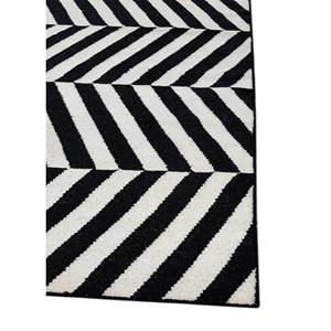 Tapis en laine tissé à la main Alhambra gris et noir, motif géométrique abstrait, pour la maison, le couloir, 9x12, rectangulaire, en jute - Dwrm-112 Room - Product Image 4