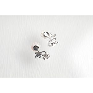 ต่างหูทองคำ 18K วินเทจประดับโอปอลและเพชร - Product Image 3