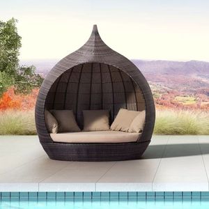 Lit de repos d'extérieur de luxe en teck massif, réglable, moderne, résistant aux intempéries, avec coussin imperméable, pour balcon, toutes saisons - Product Image 5