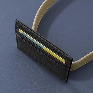 Tarjetero de cuero genuino para hombre y mujer con 6 ranuras para tarjetas y 1 bolsillo para hombre - Product Image 5