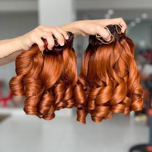 Meilleure qualité paquets d'extension de cheveux à texture rebondissante pour faire des perruques par vous-même à partir de 100% cheveux humains vietnamiens - Product Image 1