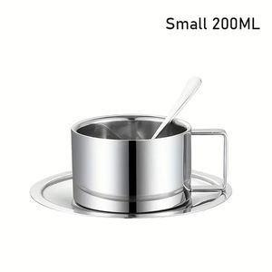 Hot Selling Coffee Cup Set 304 Stainless Steel Coffee <b>Mug</b> With Spoon and Tray European Coffee&Milk <b>Mug</b> With Handle - Product Image 3