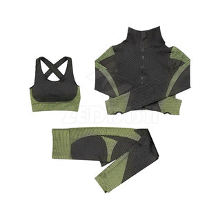 Yoga Set <b>leggings</b> Sports Bra Plus Size Stretchable Fitness Wear Women Yoga Set High <b>Waist</b> - Product Image 1