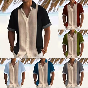 Nouveau hommes été chemises hommes manches t-shirt boutonné hauts vacances décontracté court surdimensionné personnalisé imprimé en vrac vêtements MS-TS-075 - Product Image 2