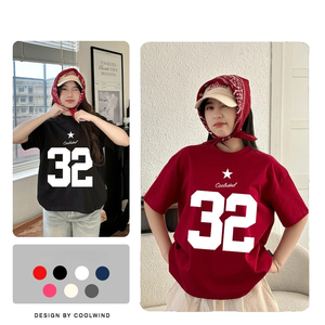 เสื้อยืดโอเวอร์ไซส์ทรงบ็อกซี่สำหรับวัยรุ่น แบบยูนิเซ็กซ์ ผ้าวาฟเฟิล ดีไซน์ปักลาย ระบายอากาศได้ดี ไซส์พลัส เป็นมิตรกับสิ่งแวดล้อม แห้งเร็ว - Product Image 4