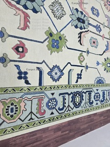 พรมพรมสีเบจสีฟ้าที่มีคุณภาพสูงที่สวยงามตุรกีทำด้วยมือพรมพื้นที่ร่วมสมัยและชุดพรมห้องนั่งเล่น - Product Image 4