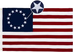 Drapeau américain en coton Betsy Ross 3x5 pieds, 13 étoiles, pour le 250e anniversaire des États-Unis, avec mât en aluminium robuste et imperméable - Product Image 5