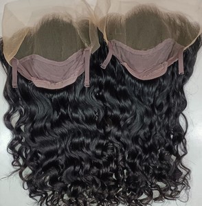 Peluca de cabello de mezcla India cruda de longitud larga de alta calidad con cabello prearrancado liso y rizado sedoso de encaje frontal transparente pequeño - Product Image 3