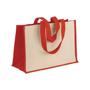 Borse Promozionali Personalizzabili in Cotone e Juta con Fodera Interna Morbida per Shopper - Product Image 3
