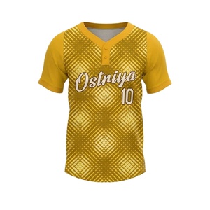 Camiseta de Béisbol/Sóftbol de Manga Corta con Dos Botones para Hombre, Ropa Deportiva Unisex, Nombre y Número del Equipo Personalizados - Product Image 1