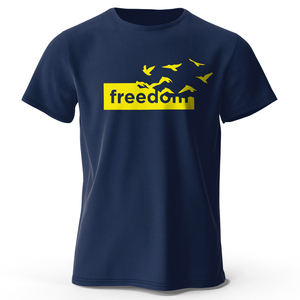 T-shirt tendance pour homme de qualité supérieure, imprimé avec le mot « The Freedom », 100% coton, surdimensionné, t-shirts graphiques amusants pour homme et femme, hauts d'été - Product Image 1