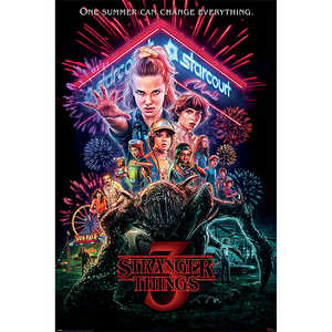 Póster Moderno Estilo Art Deco de 'Stranger Things', Juego de 4 Piezas de la Temporada 1-4, Enmarcado para Colgar en la Pared - Product Image 4