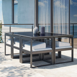 Modern Portable Ceramic Outdoor <b>Dining</b> Tables and <b>Chairs</b> for Apartment and Hotel Use - Product Image 3