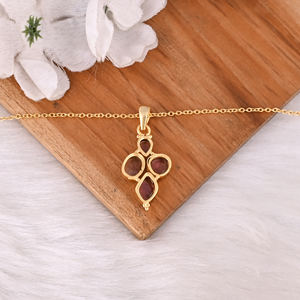 Collier pendentif multi-tourmalines en argent sterling 925, chaîne à maillons plaquée or, bijoux fins, vente en gros, produit phare - Product Image 3