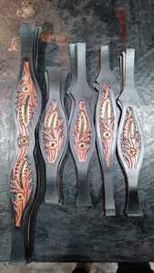 <b>Top</b> Trendy Genuine Leather Western Headstall & Breast Collar Set With <b>Feather</b> & Sunflower Design Supplier Saman Exports - Product Image 5