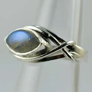 Romantic Boho 925 Sterling Silver Handmade <b>Ring</b> <b>Labradorite</b> Marquise Shape November Birthstone Jewelry Perfect Gift for Her - Product Image 3