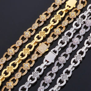 Chaîne à maillons tendance plaquée or 18 carats, argent, 10 mm de large, couleur D, diamant moissanite VVS, chaîne à maillons cubains pour la vie hip-hop - Product Image 4